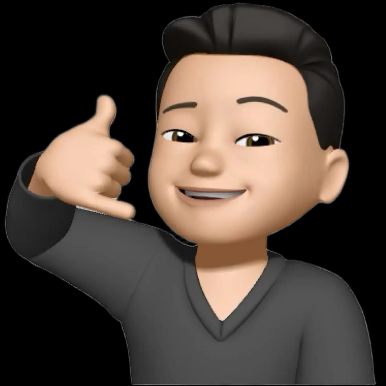 Monis memoji with call me gesture