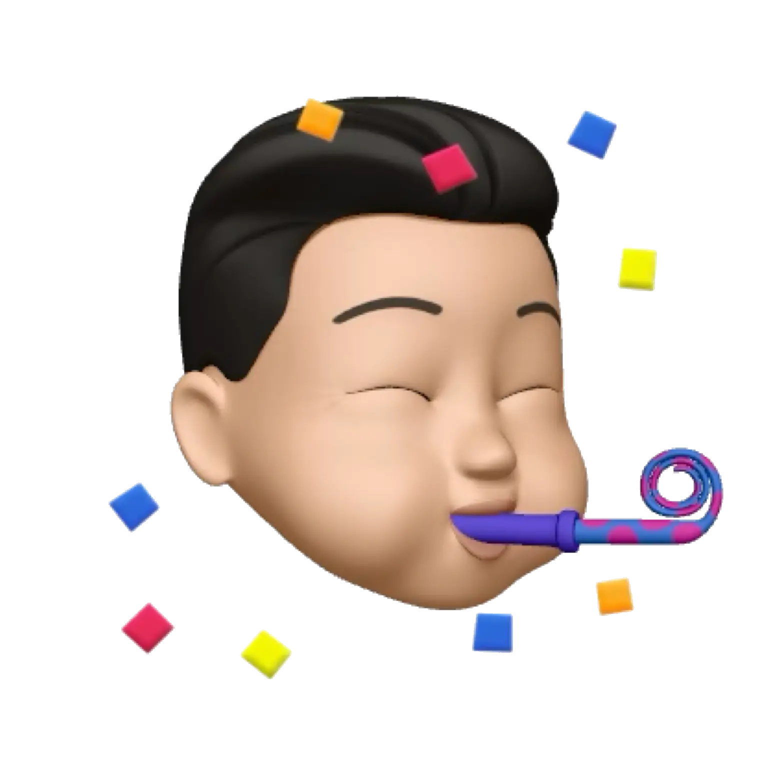 Monis memoji with confetti